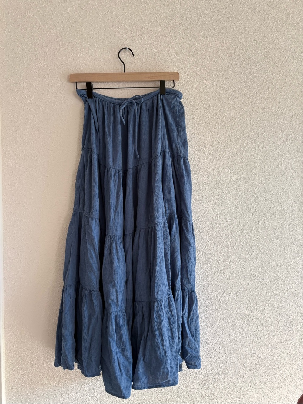 aerie Dusty Blue Tiered Maxi Skirt